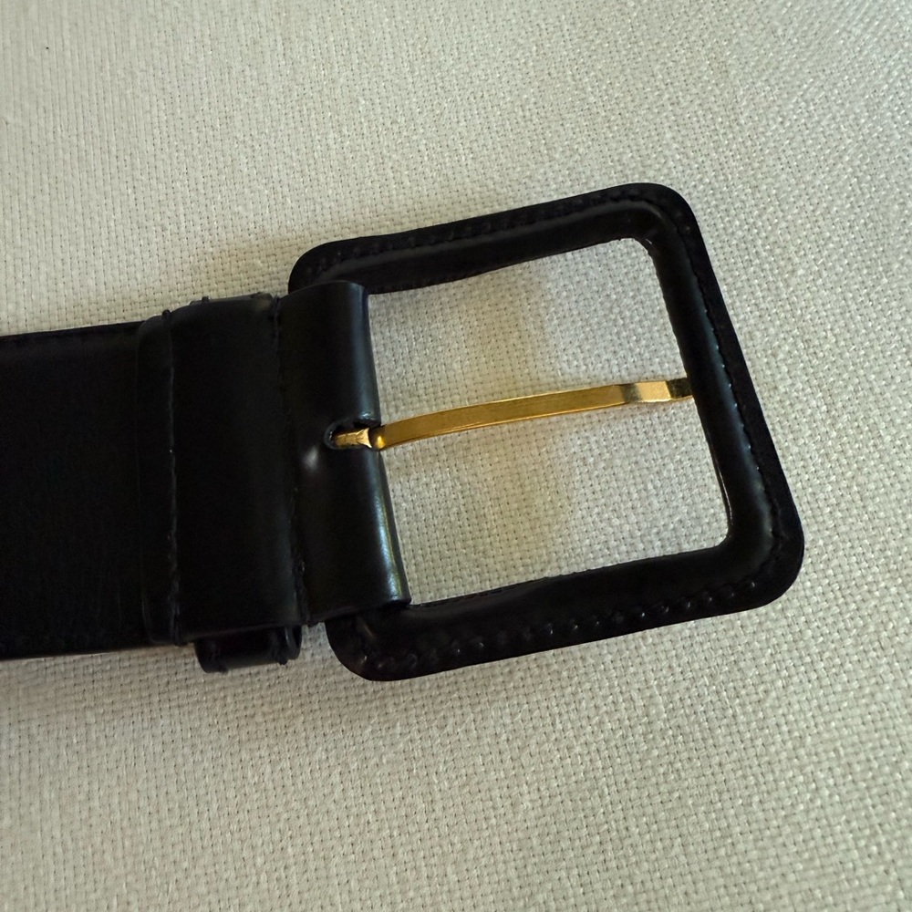 MIU MIU PRADA Leather Gold Hardware 5 Hole Wide Belt 85/34 - Picture 7 of 16